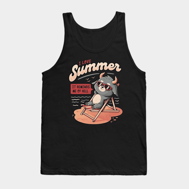 I Love Summer Hell - Cute Evil Creepy Baphomet Gift Tank Top by eduely